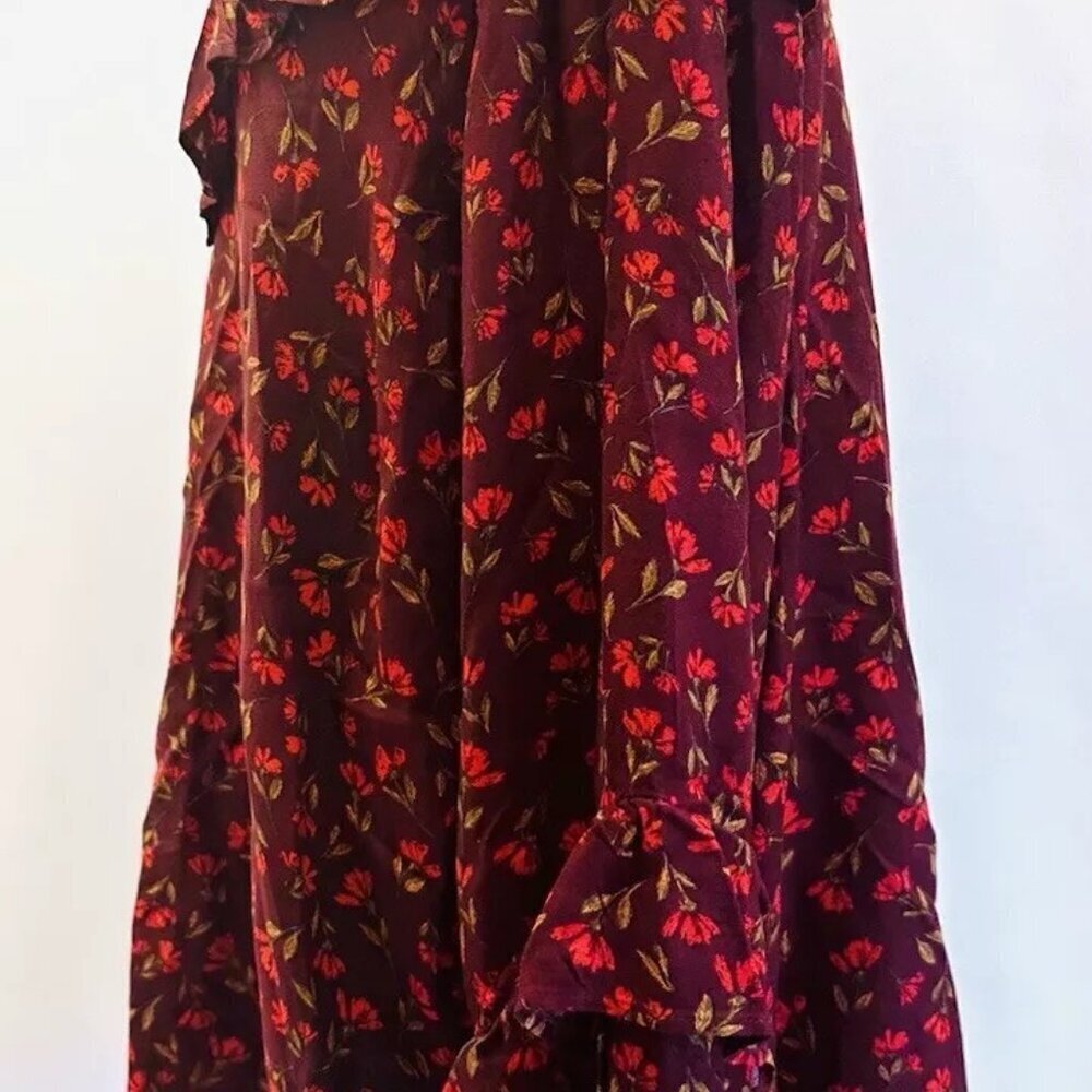 NWT SONOMA Women Long Sleeve Keyhole Neck Pullover Red Floral Shirt Plus Sz 2X - Picture 5 of 12
